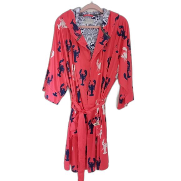 PLOVER Lobster Robe Langosta Belt Pockets Beach Cover Up Hood Anywhere Unisex OS - Picture 9 of 9